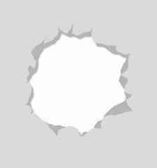 Naklejka premium Torn gray paper with jagged edges against bright white