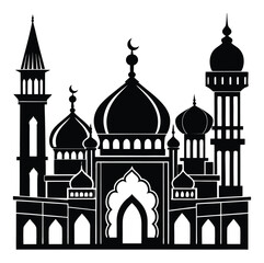 Mosque silhouettes isolated art design