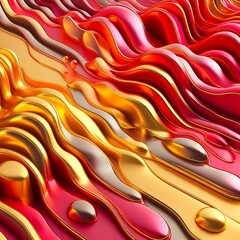 Colorful waves of 3D liquid flowing