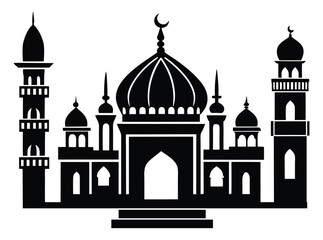 Mosque silhouettes isolated Clipart