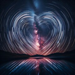 heart shape view of stars in the sky