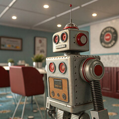 Fototapeta premium Cute Mini AI robot 