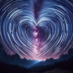 heart shape view of stars in the sky