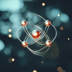 Atom with floating protons around it