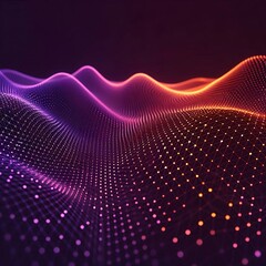 A minimal, 
full mesh pattern
 with 
glowing dots
 in a line