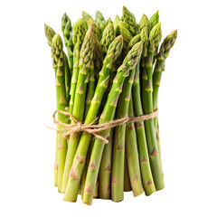 Fresh Green Asparagus Spears isolated on transparent background