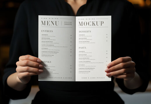 Restaurant Menu Branding Mockup for Creative Design and Branding Projects