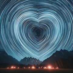 heart shape view of stars in the sky