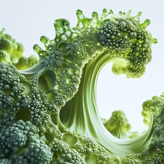 Abstract green wave-like structure