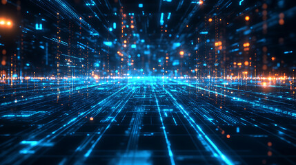 Obraz premium Futuristic Contract Scanning in a Digital Grid