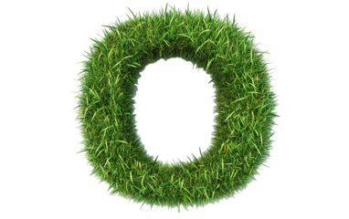 Grass number Zero on transparent or white background,png