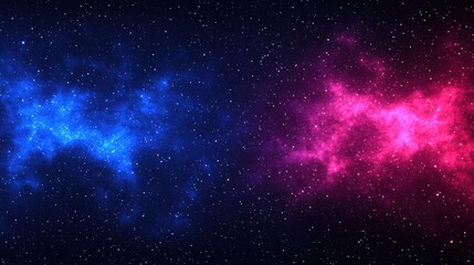 Naklejka premium Vibrant Cosmic Nebula with Stars in Blue and Pink Color Palette