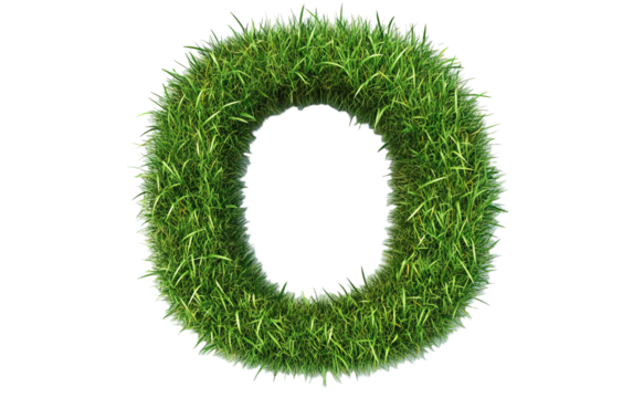 Grass number Zero on transparent or white background,png - Powered by Adobe
