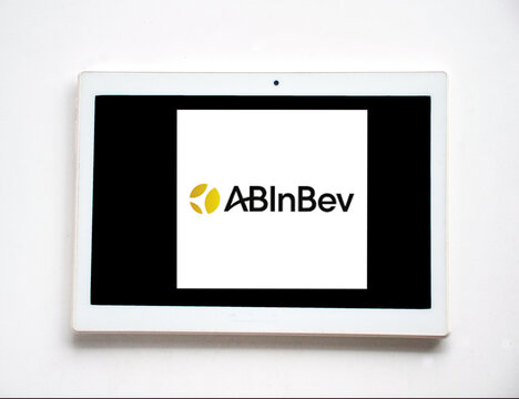AB in bev logo on a tablet