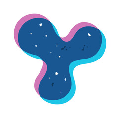 Amorphous fluid shape risograph element