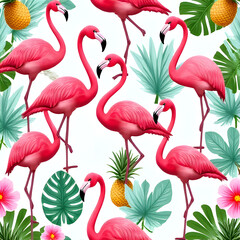 Fototapeta premium pink flamingo birds