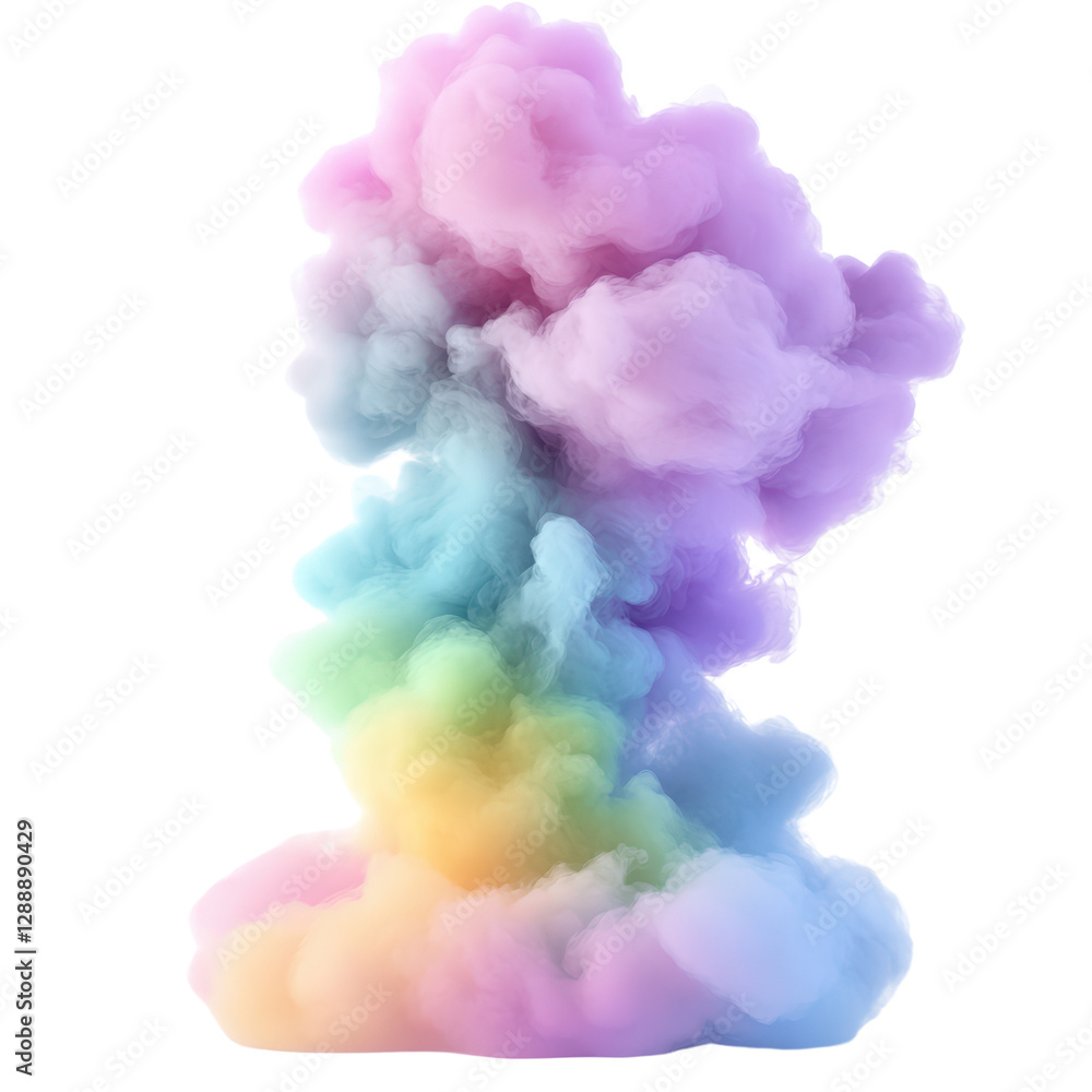Aufkleber colorful smoke cloud on a black background creating a vibrant abstract design for artistic use isola