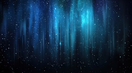 Ethereal Blue and Black Abstract Background with Starry Elements