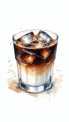 Refreshing iced coffee drink kitchen counter beverage photography bright light close-up perspective