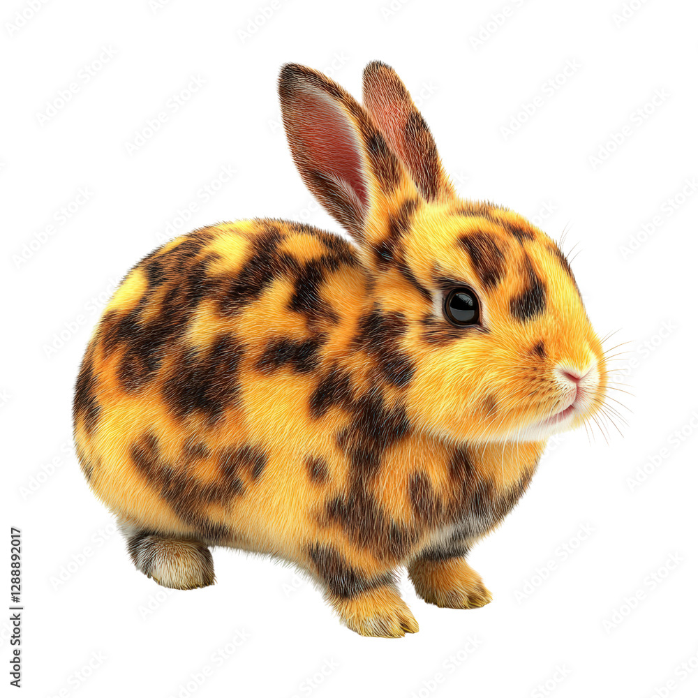 Poster small rabbit resting on a black background with soft lighting and clear focus on its features isolat