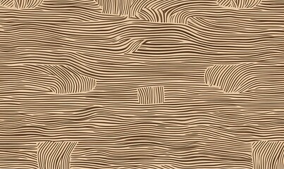 Fototapeta premium Seamless brown irregular hand drawing lines vector seamless wooden pattern background. ,