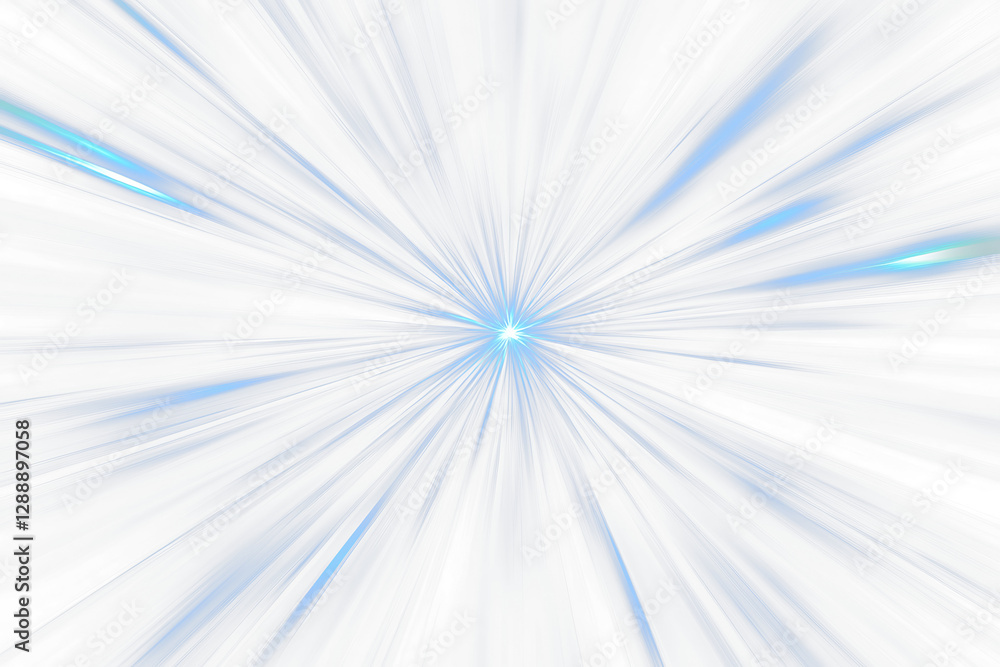 Poster abstract blue light rays radiating from a central point.