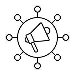Viral Marketing thinline icon , vector, pixel perfect, illustrator file
 