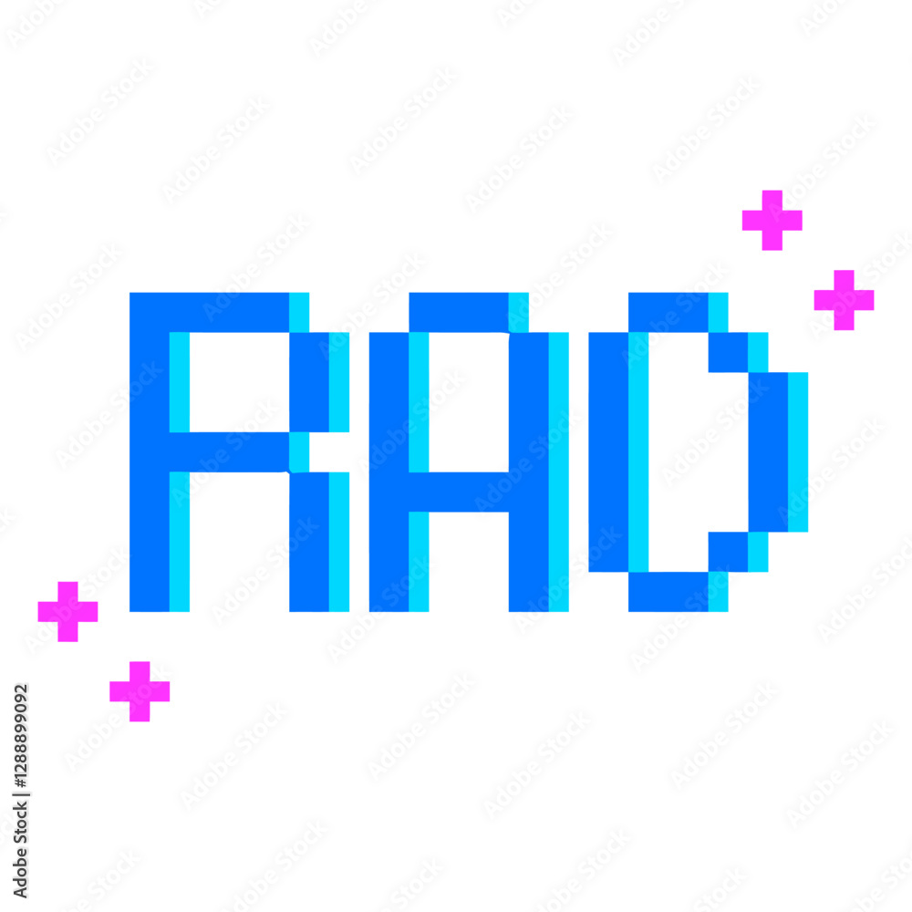 Aufkleber pixelated design: a retro-style pixel art design in vibrant colors. this image evokes a sense of nos