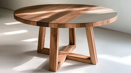 A wooden table with a cross design on it. generated using AI