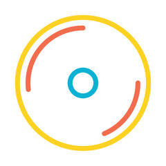 Abstract Colorful Disk: A captivating digital illustration of a vibrant, multi-colored disk, rendered with clean lines and a minimalist aesthetic.