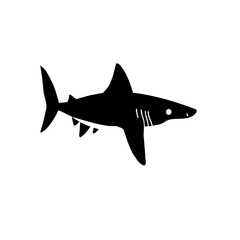 Stylized Shark Silhouette on White Backdrop