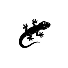 Simple Graphic of a Black Silhouette Lizard