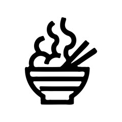 Stylized Bowl of Noodles with Chopsticks Icon