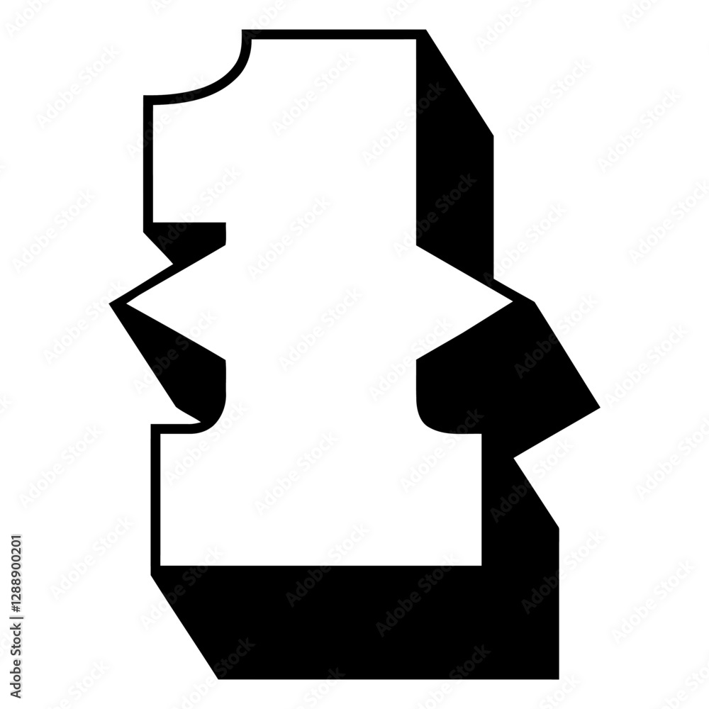 Poster number one icon: a bold, graphic illustration of the number one with a dynamic 3d effect, suitable f