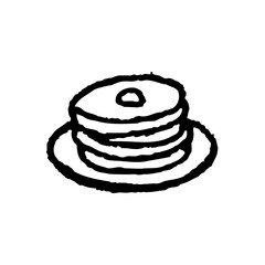 Hand-Drawn Pancakes Stack Breakfast Plate
