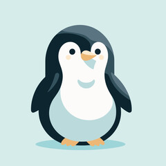 Naklejka premium A minimalist penguin illustration with a sleek and simple design. Perfect for branding, digital artwork, or educational materials.