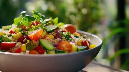 Vibrant Couscous Salad with Fresh Vegetables and Herbs