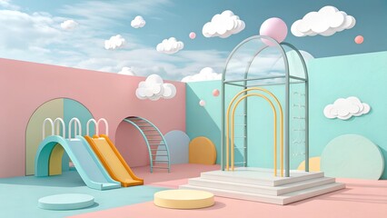 Interior home spaces illustrated with vector furniture and window design