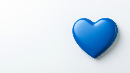 A vibrant blue heart symbolizing love and affection on a clean white background.