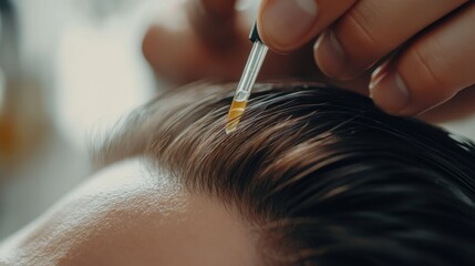 Hair restoration therapy in a cozy beauty clinic. Featuring rejuvenating treatments and advanced regrowth solutions