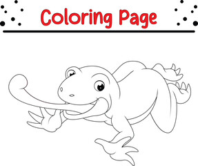 Cute Frog coloring page. animal coloring book page for kids
