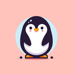 A minimalist penguin illustration, featuring a simple and modern design. Perfect for creative projects, branding, or educational materials.