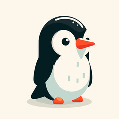 A minimalist penguin illustration, featuring a simple and modern design. Perfect for creative projects, branding, or educational materials.