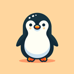 A minimalist penguin illustration, featuring a simple and modern design. Perfect for creative projects, branding, or educational materials.