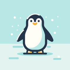 A minimalist penguin illustration, featuring a simple and modern design. Perfect for creative projects, branding, or educational materials.