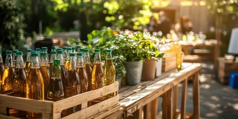 Environmentally friendly corporate event with zero-waste initiatives.