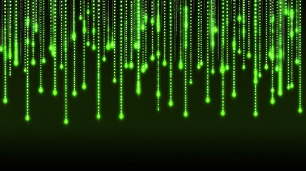 Obraz premium Vibrant Green Light Trails on Dark Background for Digital Designs