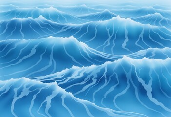 Fototapeta premium Wavy Blue Ice Patterns on a Frozen Surface with Swirling Lines