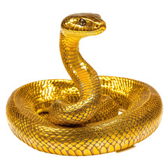 Isolated Shiny Golden Cobra - Exotic Wildlife