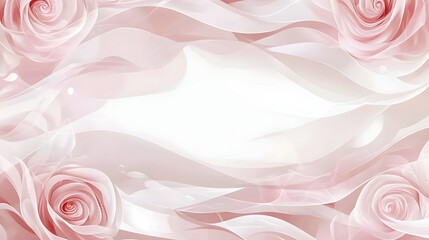 Soft Pink Roses with Flowing Textures Creating a Delicate Floral Background Design